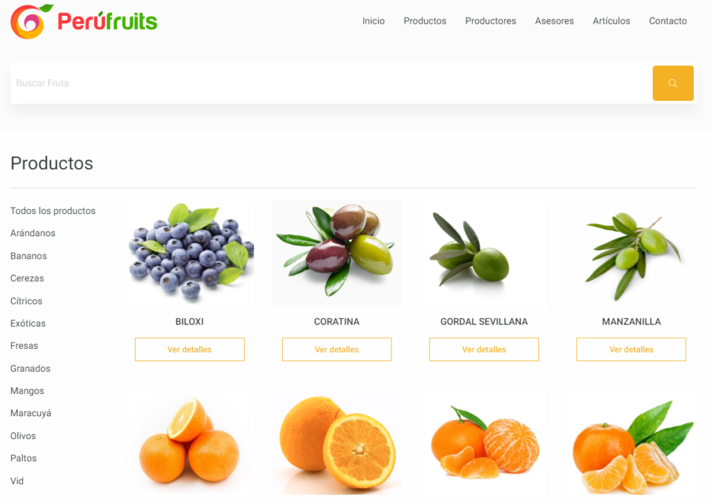 imagen de web fruits in peru
