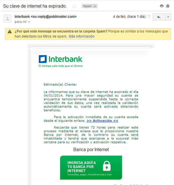 ejemplo phishing email 2